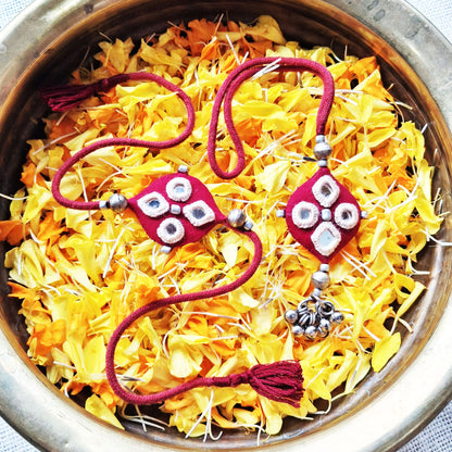 Earthy Mirror Rakhi Lumba Set