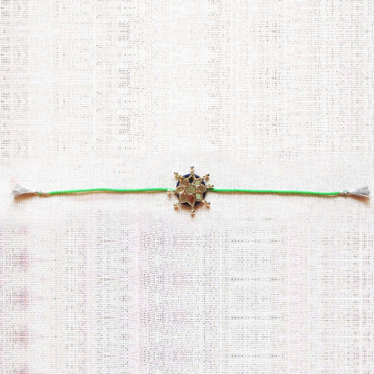Indigo and Green Sitara Rakhi Lumba set