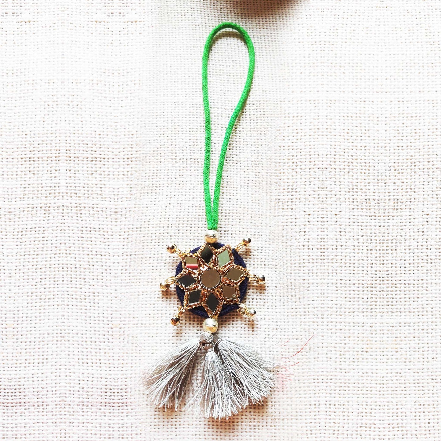 Indigo and Green Sitara Rakhi Lumba set
