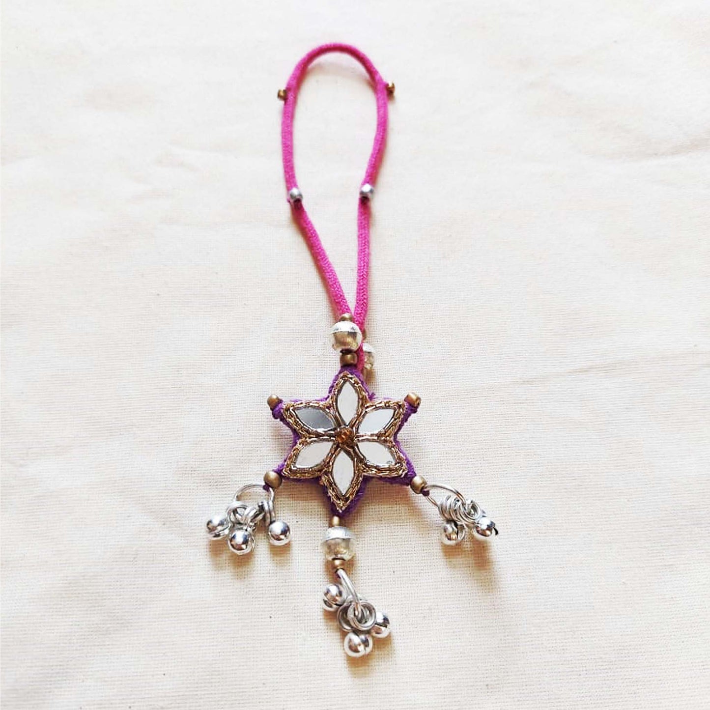 Pink and Purple Sitara Rakhi Lumba set