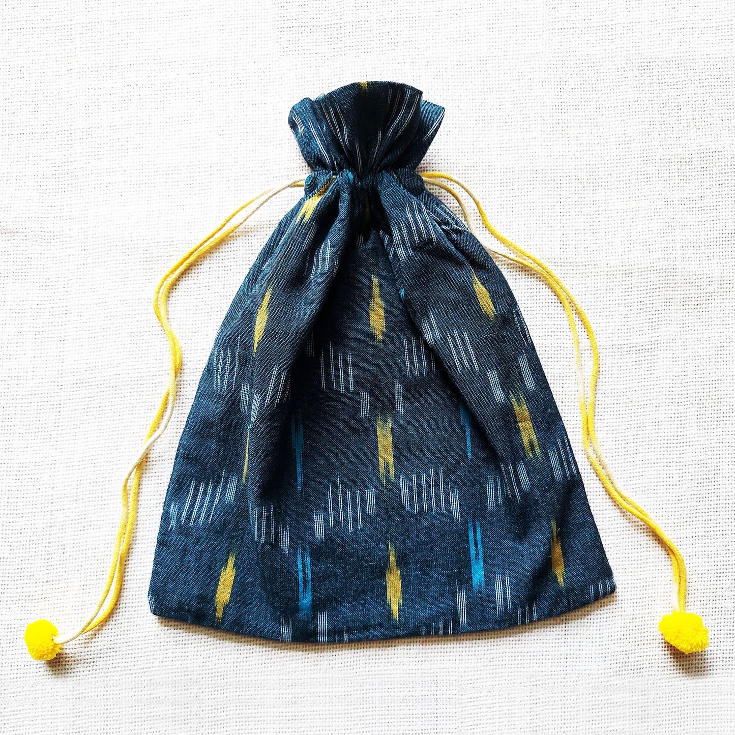 Blue Ikat Ganesha Potli